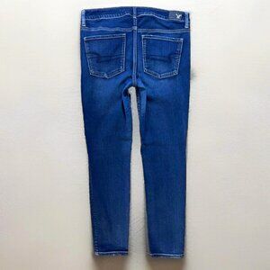 American Eagle Womens Jegging Jeans size 14 Super Stretch Blue Skinny Stretchy